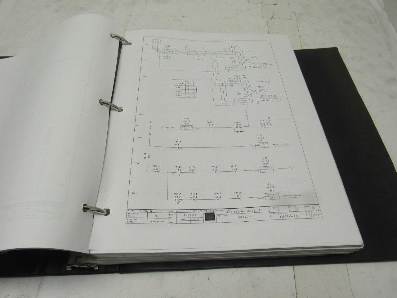 Trumpf L3030/L40360/L6030S JIC Laser Electrical Schematics Manual Book (English)