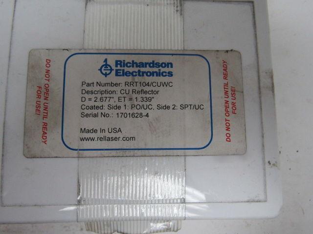 Richardson Electronics RRT104/CUWC CU Refractor Mirror For Trumpf Laser