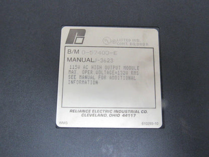Reliance Electric 57403-E 115V AC High Output Module Card PLC