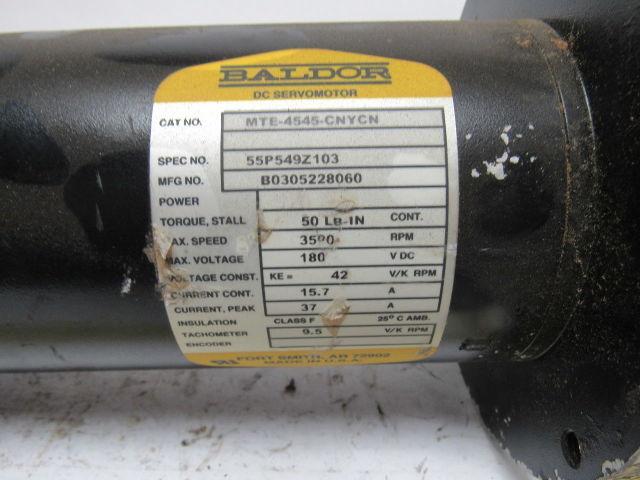 Baldor MTE-4545-CNYCN 180VDC Electric Motor W/Tach 3500RPM 5/8" Shaft
