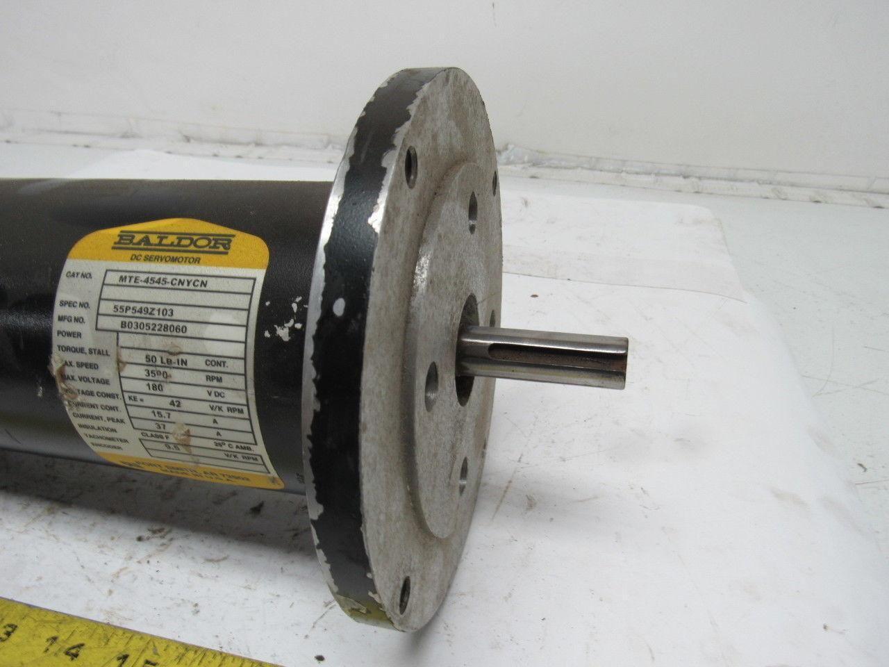 Baldor MTE-4545-CNYCN 180VDC Electric Motor W/Tach 3500RPM 5/8" Shaft