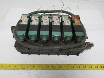 Pneumatics 6 Station Manifold Block W/Valves (4) 081SA402K (1) 081SA400K