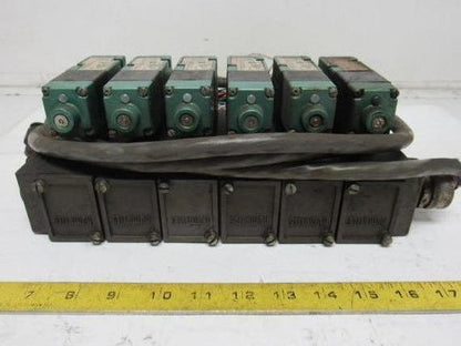 Pneumatics 6 Station Manifold Block W/Valves (4) 081SA402K (1) 081SA400K