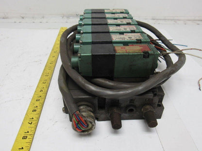 Pneumatics 6 Station Manifold Block W/Valves (4) 081SA402K (1) 081SA400K