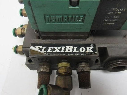 Pneumatics 6 Station Manifold Block W/Valves (4) 081SA402K (1) 081SA400K