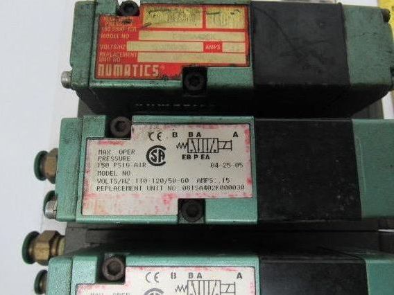 Pneumatics 6 Station Manifold Block W/Valves (4) 081SA402K (1) 081SA400K