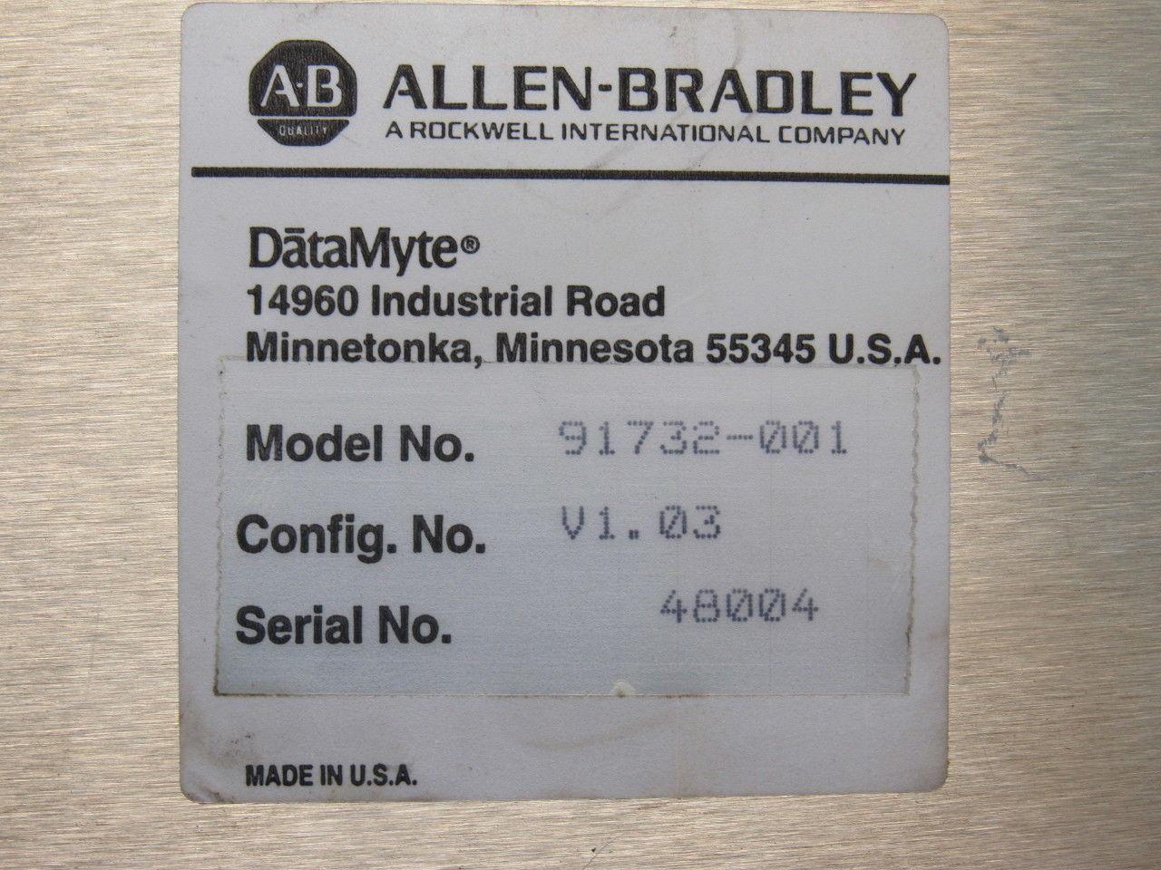 Allen Bradley Datamyte 91732-001 V1.03 Key Pad Keyboard