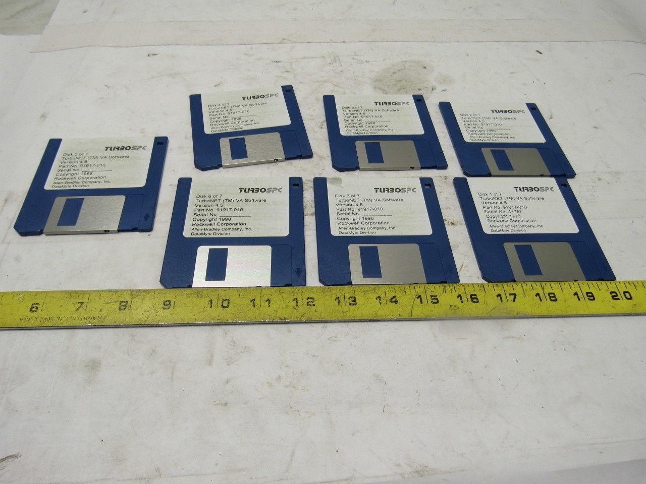 Allen Bradley DataMyte 91917-010 Version 4.5 TurboNET VA Software 7 Disc Set
