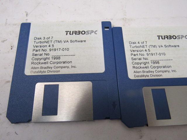 Allen Bradley DataMyte 91917-010 Version 4.5 TurboNET VA Software 7 Disc Set