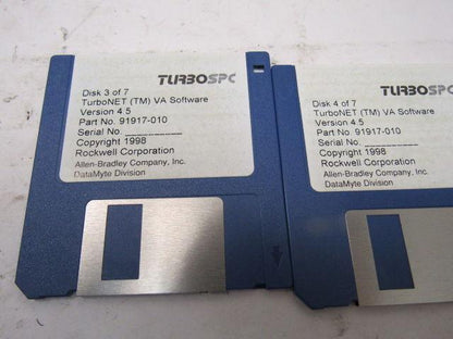 Allen Bradley DataMyte 91917-010 Version 4.5 TurboNET VA Software 7 Disc Set