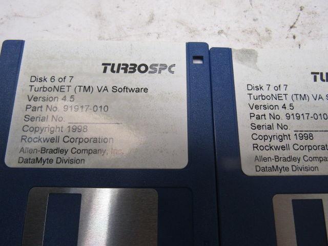 Allen Bradley DataMyte 91917-010 Version 4.5 TurboNET VA Software 7 Disc Set