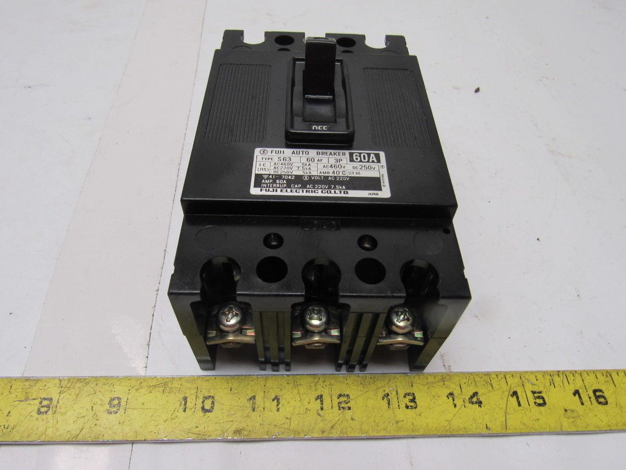 Fuji S63 60A 3 Pole Circuit Breaker
