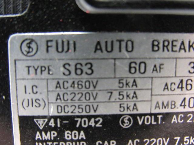 Fuji S63 60A 3 Pole Circuit Breaker