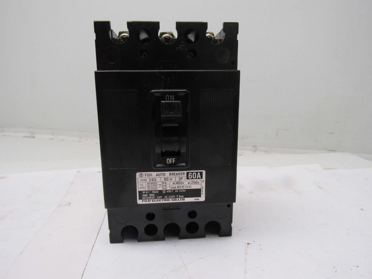 Fuji S63 60A 3 Pole Circuit Breaker