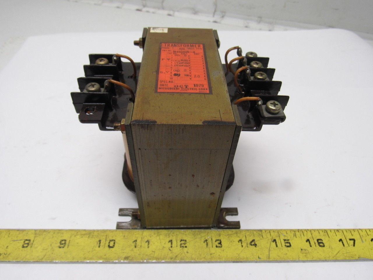 Mitsubishi B862405-2 200-210/220V Pri 100V Sec Transformer 200VA 1Ph 50/60Hz