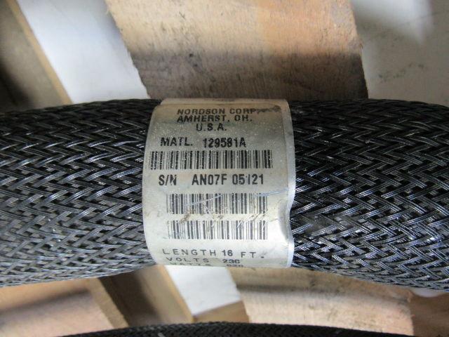 Nordson 129581A 230V 520 Watts 1200 PSI Hot Melt Adhesive Heated Hose 16'