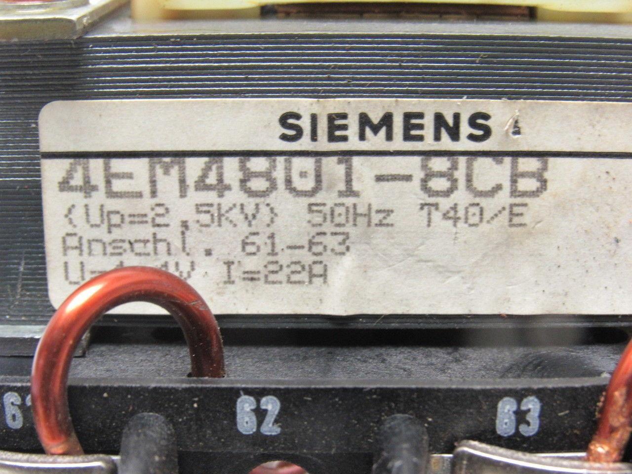 Siemens 4EM4801-8CB Commutating Reactor Transformer