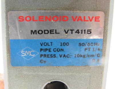 SMC VT4115 Pneumatic Air Solenoid Valve 100V 1/4" NPT