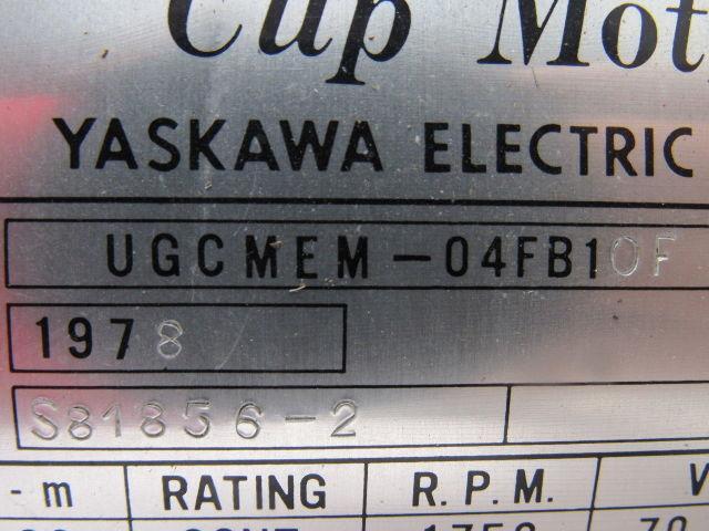 Yaskawa UGCMEM-04FB10F Servo Cup Motor W/Feed Back From a Yamazen CNC Mill W/