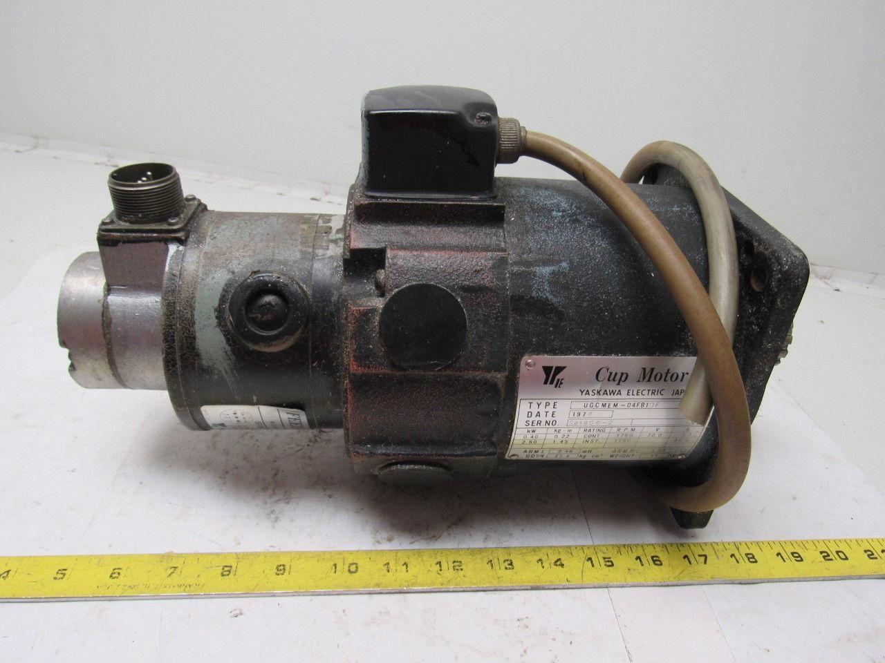 Yaskawa UGCMEM-04FB10F Servo Cup Motor W/Feed Back From a Yamazen CNC Mill W/