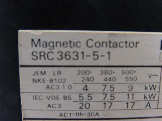 Fuji SRC3631-5 Magnetic Contactor 100/110V Coil 5 Pole