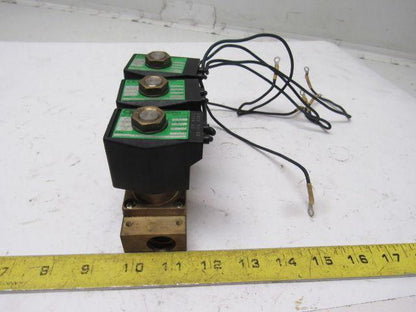CKD GAB4126 3 Port Solenoid Valve Air /Water/Oil 1/2" x 1/4" NPT Ports 100/110V