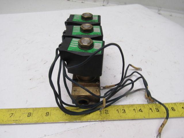 CKD GAB4126 3 Port Solenoid Valve Air /Water/Oil 1/2" x 1/4" NPT Ports 100/110V