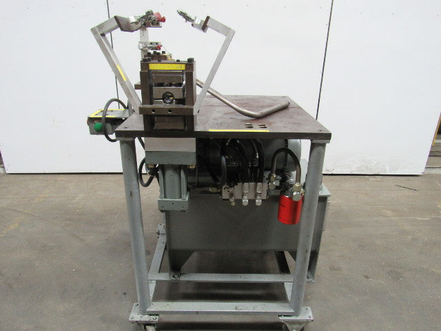 5 Hp Double Cylinder Custom Hydraulic Punch Press 2 Hole Punch for 1" Tube 460V