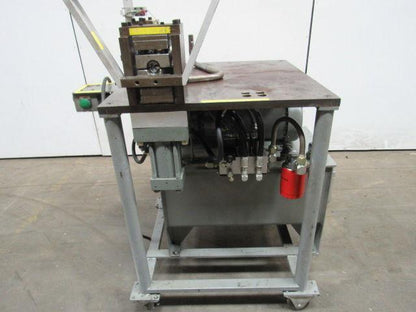 5 Hp Double Cylinder Custom Hydraulic Punch Press 2 Hole Punch for 1" Tube 460V