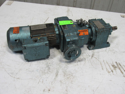 Sew R27D16DT80K4BMG05HR 19.35:1 Ratio 22-107RPM Out 230/460V Inline Gear Motor