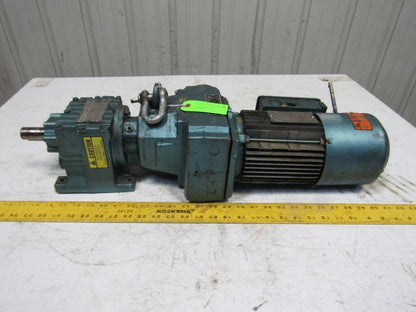 Sew R27D16DT80K4BMG05HR 19.35:1 Ratio 22-107RPM Out 230/460V Inline Gear Motor