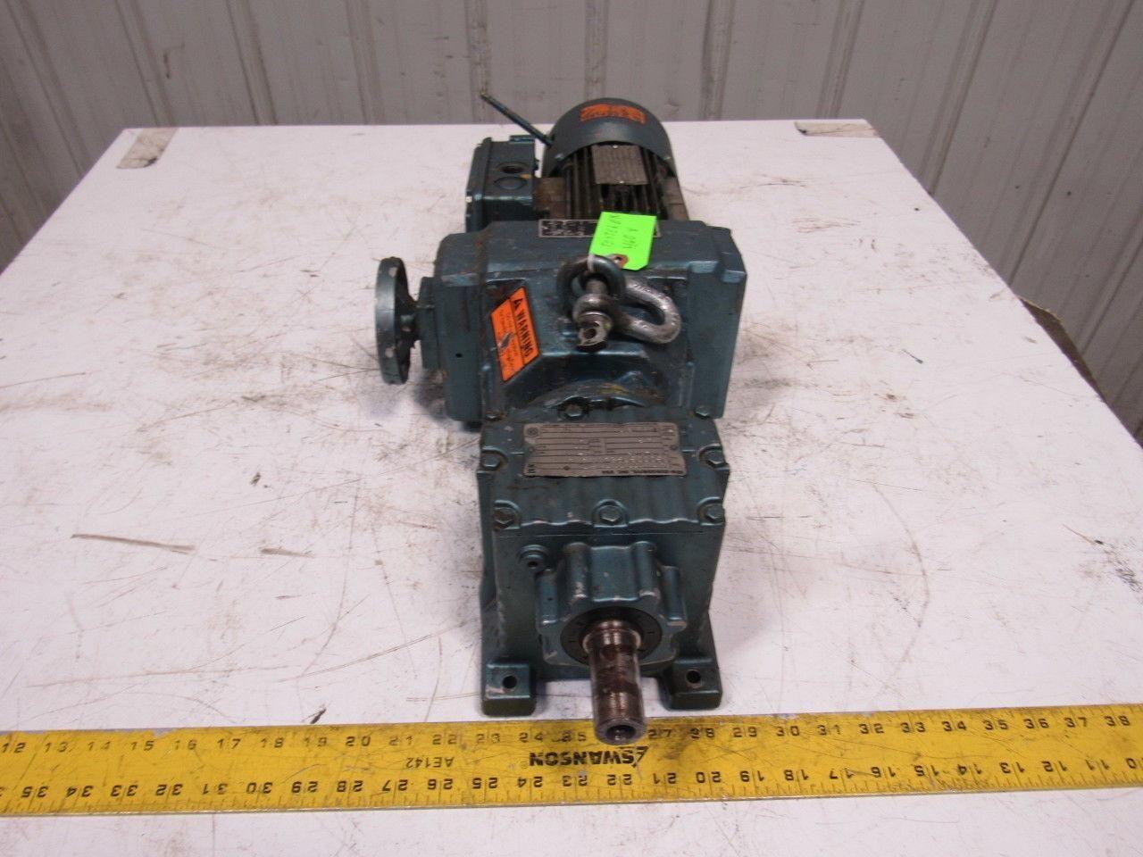 Sew R27D16DT80K4BMG05HR 19.35:1 Ratio 22-107RPM Out 230/460V Inline Gear Motor