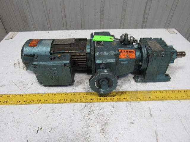 Sew R27D16DT80K4BMG05HR 19.35:1 Ratio 22-107RPM Out 230/460V Inline Gear Motor