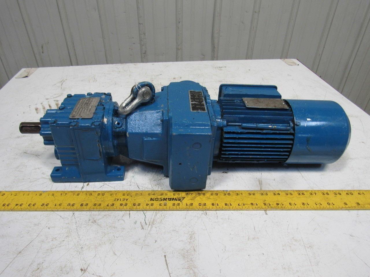 Sew R27D16DT80K4 19.35:1 Ratio 22-107RPM .75Hp 230YY/460Y Vari Speed Gear Motor