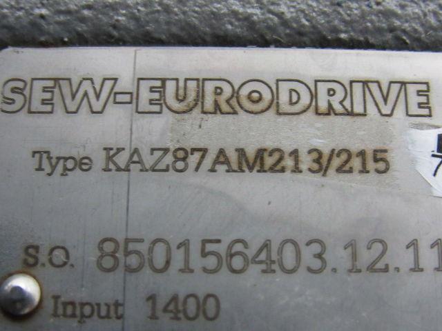 Sew KAZ87AM213/215 24.92 Ratio 1400RPM 56RPM 2-3/8" Output Thru Shaft Gearbox