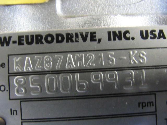 Sew KAZ87AM215-KS 24.92 Ratio 8580# Output Torque 2-3/8" Thru Shaft Gearbox