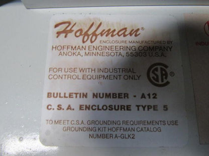 Hoffman 20x24x8" Electrical Enclosure Motor Starter Transformer Control Box