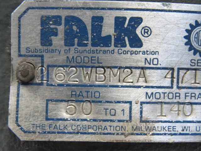 Falk 262WBM2A 50:1 Ratio 1750RPM  35RPM RH Output Gear Reducer