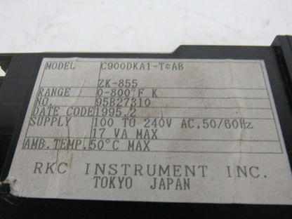 Sterlcool C900DKA1-T*AB ZK-855 Rex-C900 Temperature Controller 0-800°F