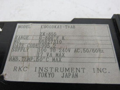 Sterlcool C900DKA1-T*AB ZK-855 Rex-C900 Temperature Controller 0-800°F