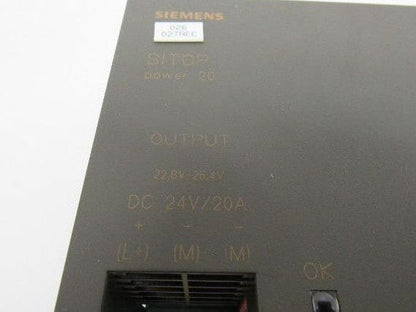 Siemens 6EP1 436-2BA00 SITOP Power Supply 24VDC 20A