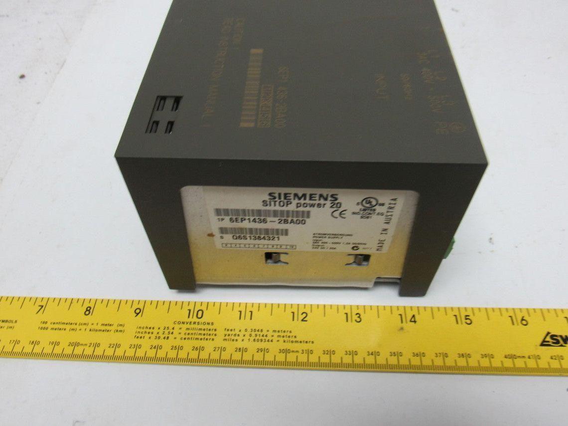 Siemens 6EP1 436-2BA00 SITOP Power Supply 24VDC 20A