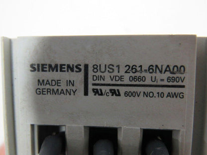 Siemens 8US1261-6NA00 Buss Bar Adapter 600V No. 10 Wire