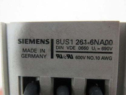 Siemens 8US1261-6NA00 Buss Bar Adapter 600V No. 10 Wire