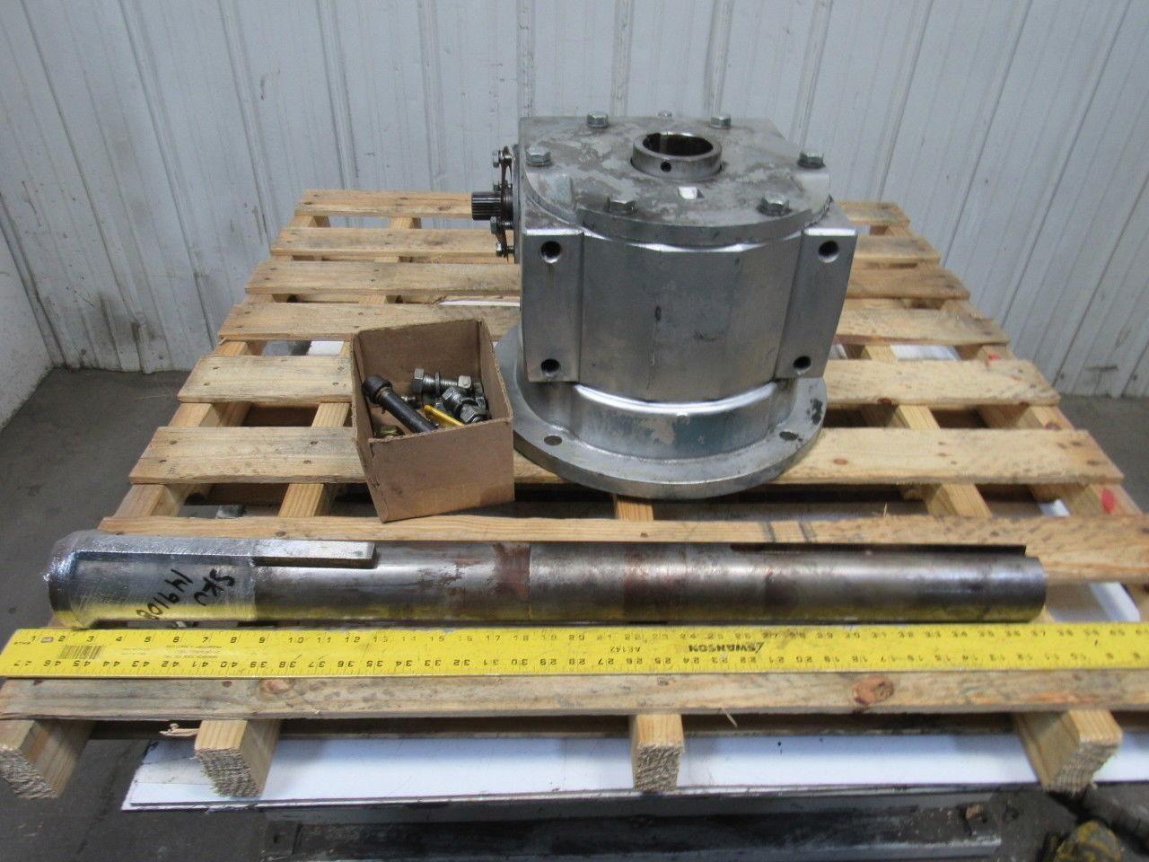 Jervis B Webb D 600RH 150:1 Ratio Right Hand Spline Gear Input Gearbox W/ Shaft