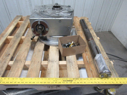 Jervis B Webb D 600RH 150:1 Ratio Right Hand Spline Gear Input Gearbox W/ Shaft