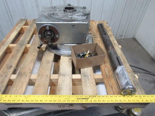 Jervis B Webb D 600RH 150:1 Ratio Right Hand Spline Gear Input Gearbox W/ Shaft