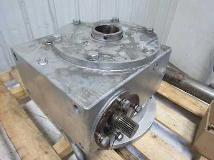 Jervis B Webb D 600RH 150:1 Ratio Right Hand Spline Gear Input Gearbox W/ Shaft