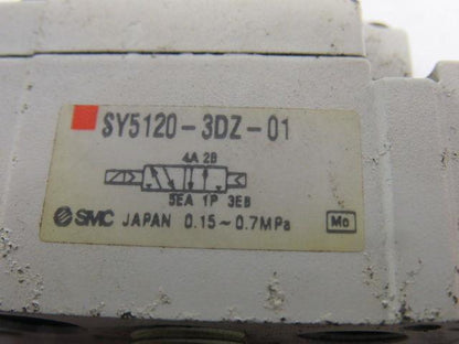 SMC SY5120-3DZ-01 5 Port Single Solenoid 110V Coil Lot Of 2
