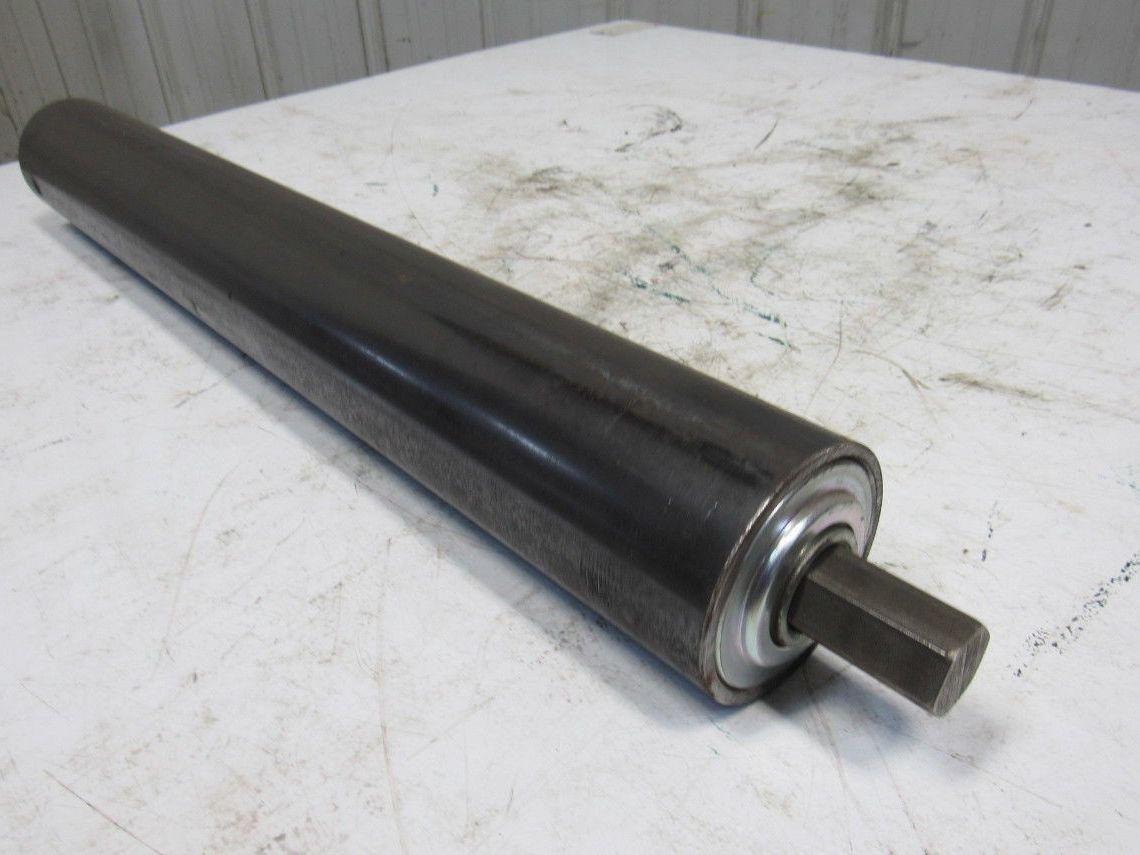 Heavy Duty Conveyor Gravity Roller 27"BFx3-1/2"Dia. Steel 1-1/16" Hex W/Shaft